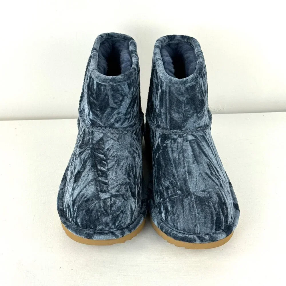 Youth US Size 6 - UGG Classic Mini II Velvet Fashion Winter Boots - Ocean Blue